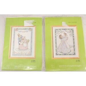Permin Copenhagen Lot Of 2 Cross Stitch Kits 24x31cm Sealed Unopened Cottagecore